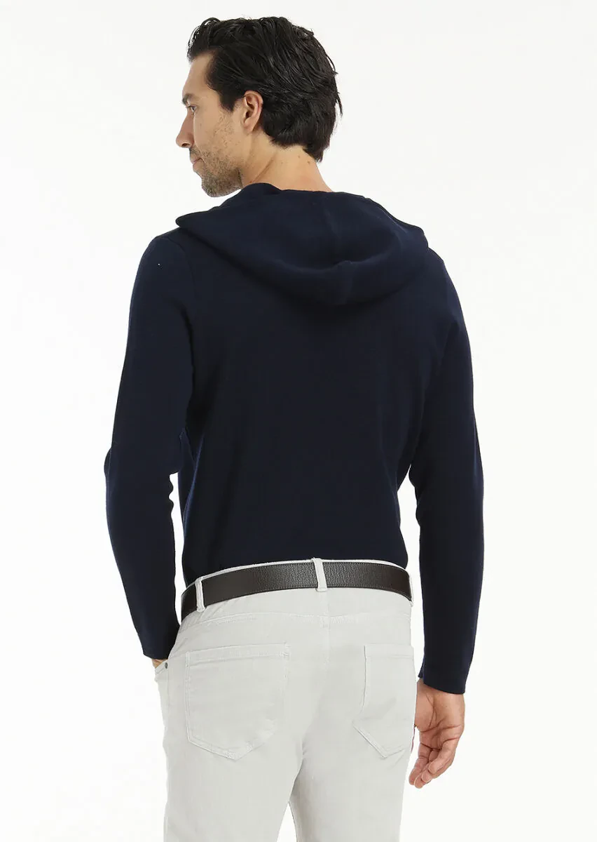 Navy Blue Knitwear Sweatshirt - 6