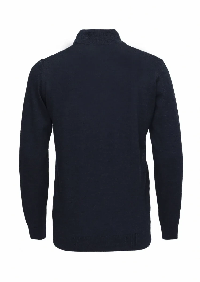 Navy Blue Knitwear Sweatshirt - 4