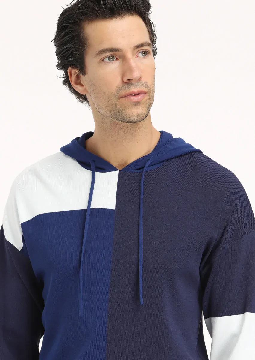 Navy Blue Knitwear Sweatshirt - 3