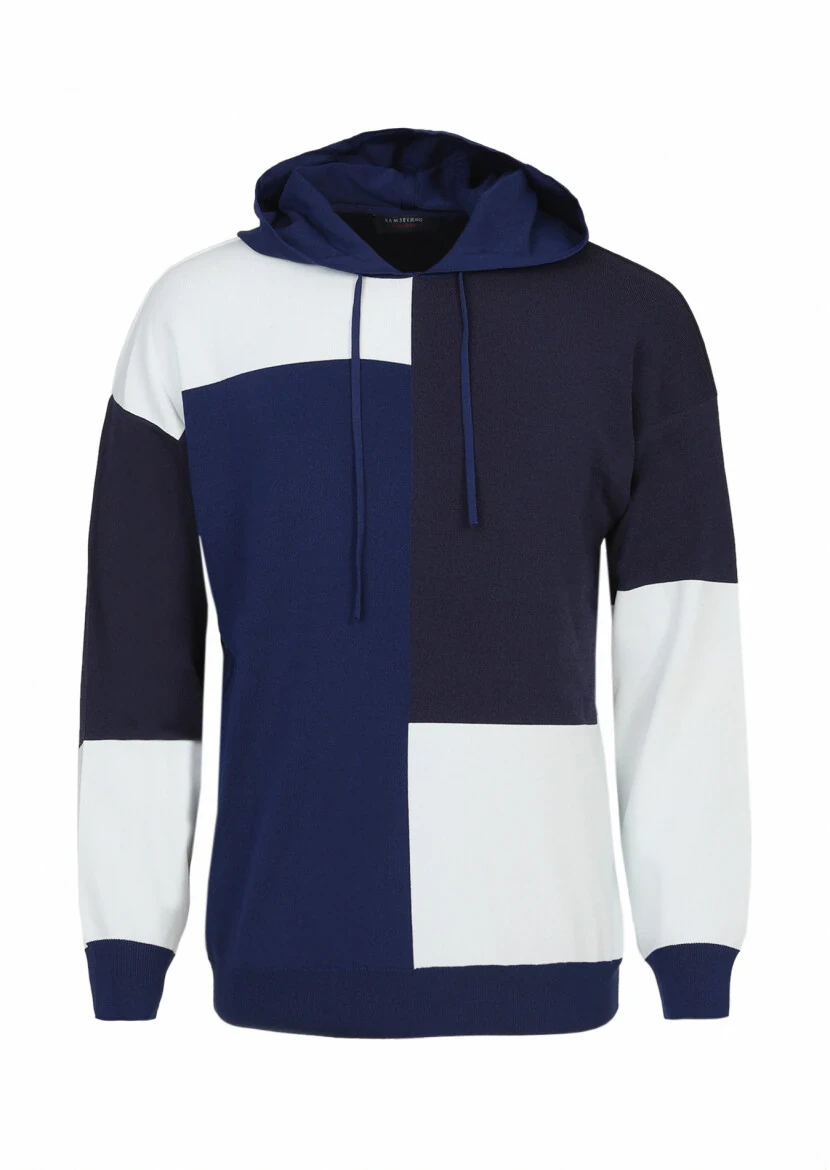 Navy Blue Knitwear Sweatshirt - 5