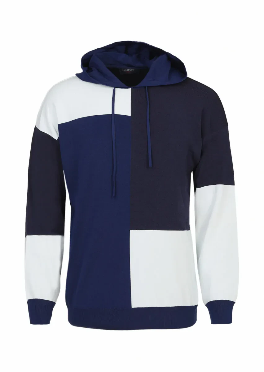 Navy Blue Knitwear Sweatshirt - 5