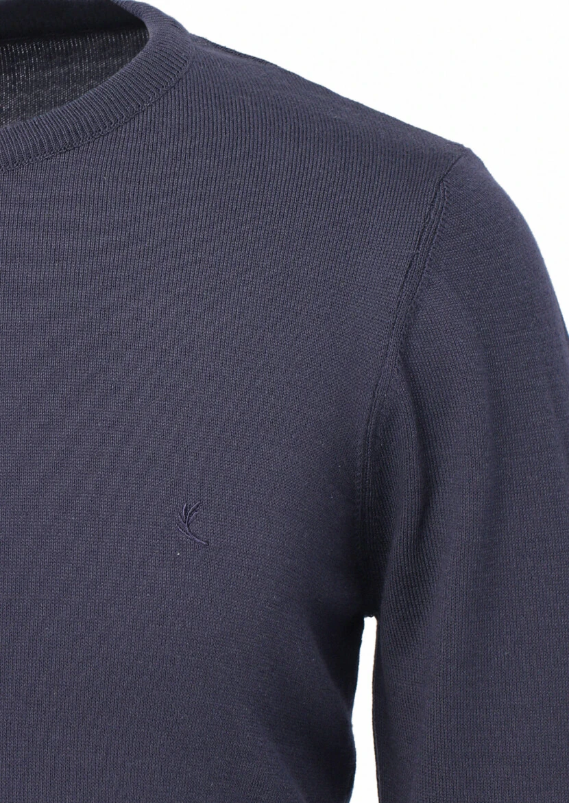 Navy Blue Knitwear Sweatshirt 