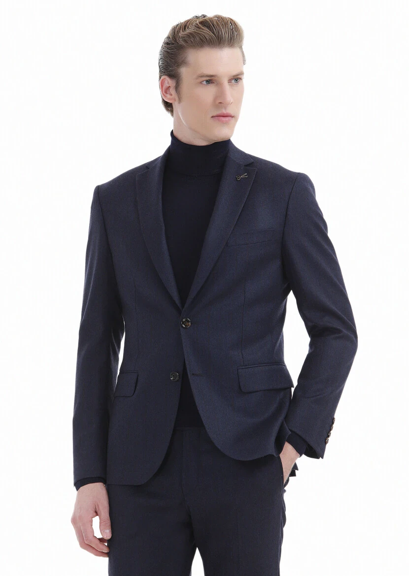 Navy Blue Knitwear Sweatshirt - 4