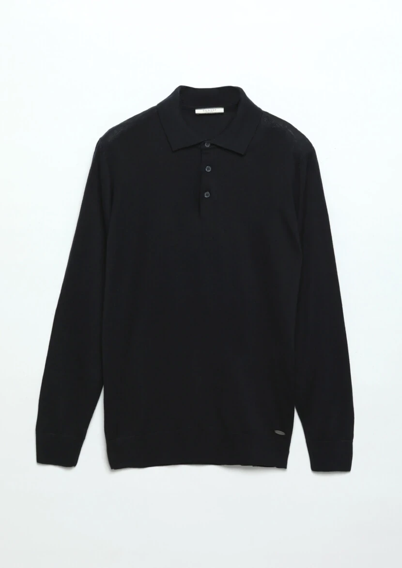 Navy Blue Knitwear Sweatshirt - 7