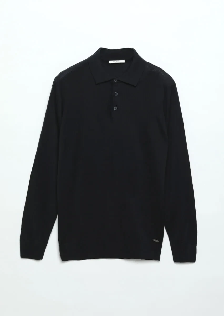 Navy Blue Knitwear Sweatshirt - 7