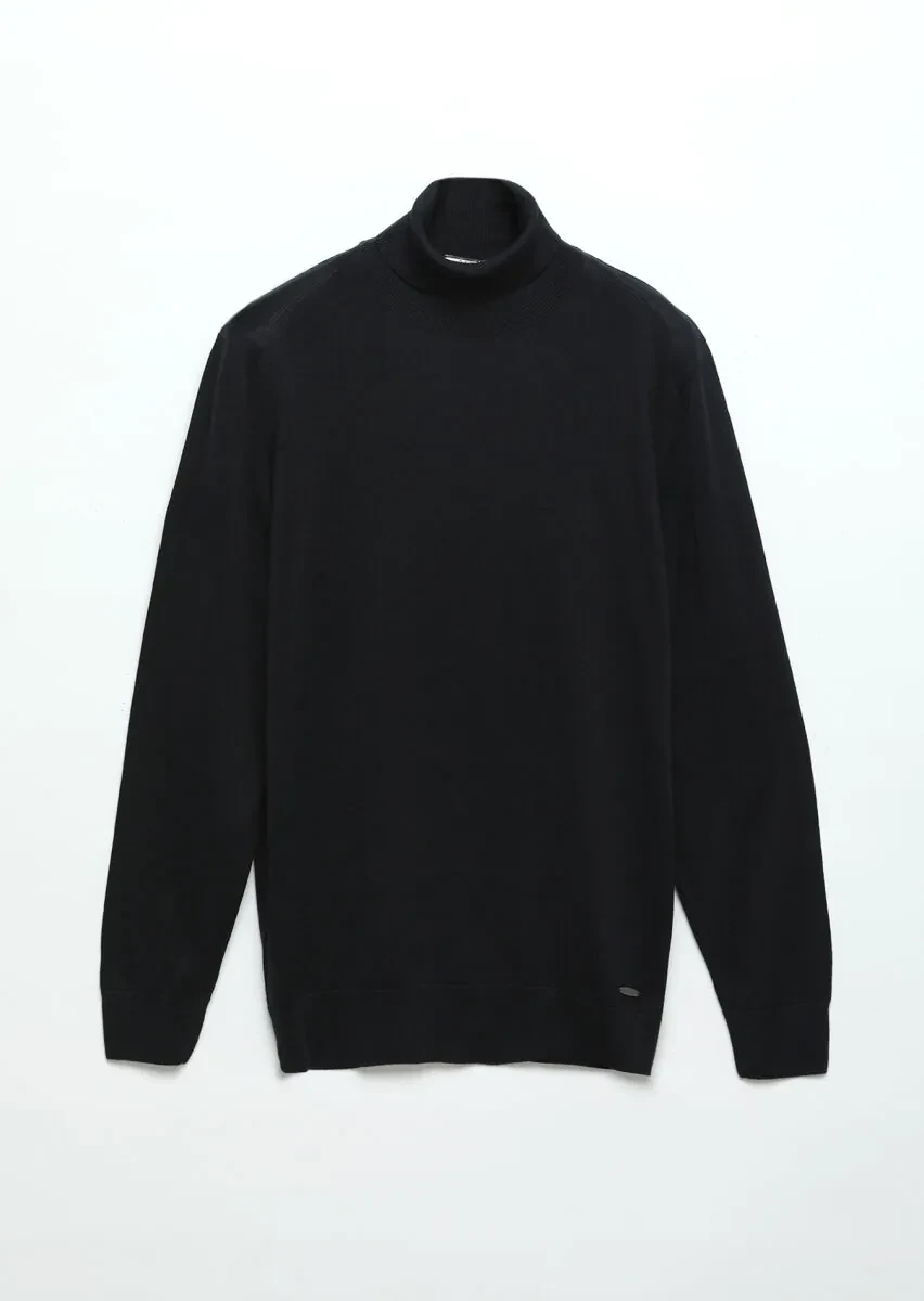 Navy Blue Knitwear Sweatshirt - 7