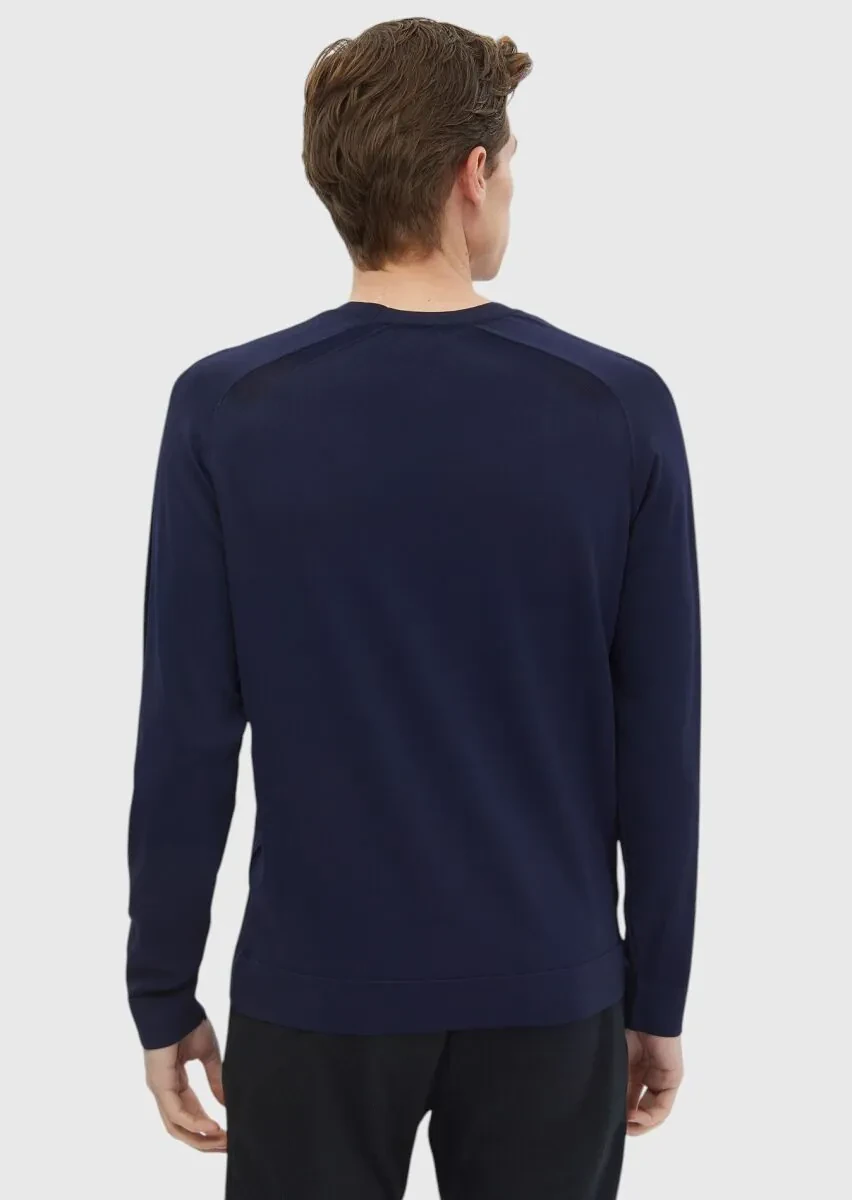 Navy Blue Knitwear Sweatshirt - 5