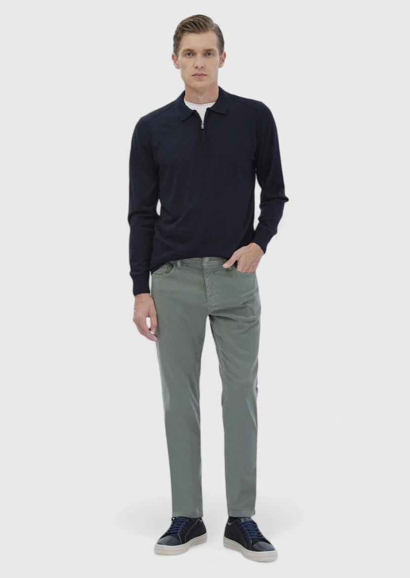 Navy Blue Knitwear Sweatshirt 