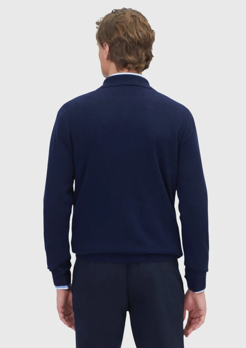 Navy Blue Knitwear Sweatshirt - 5