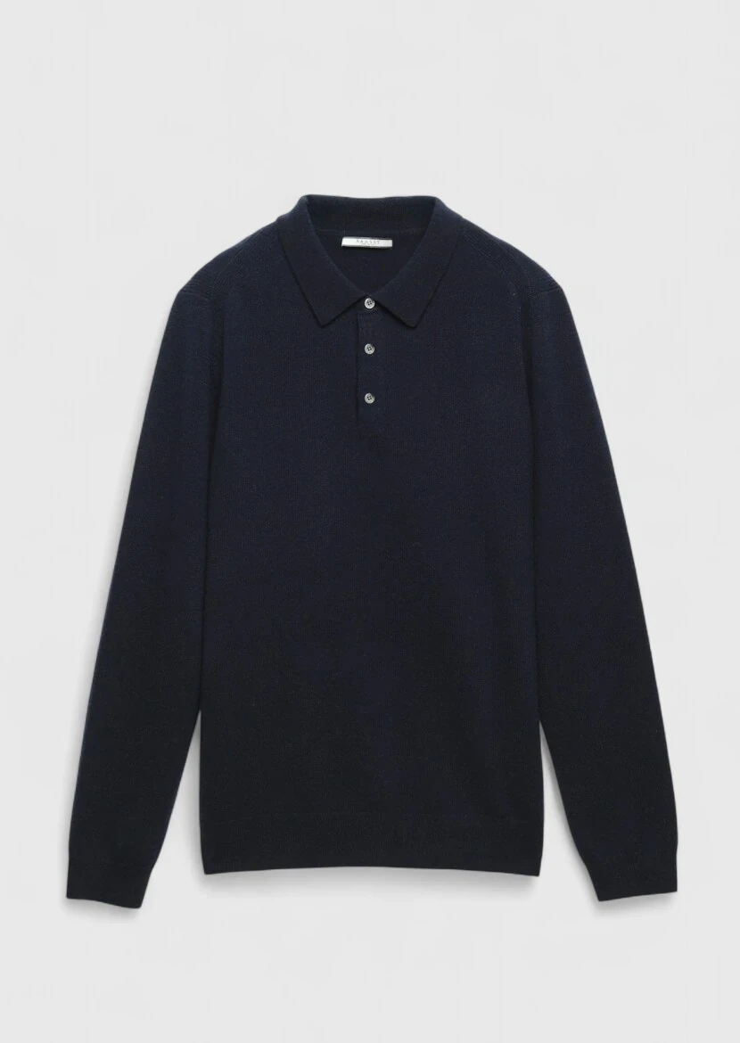 Navy Blue Knitwear Sweatshirt - 6