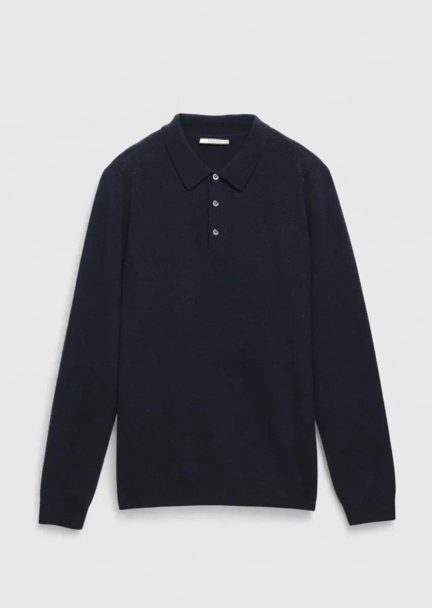 Navy Blue Knitwear Sweatshirt - 6