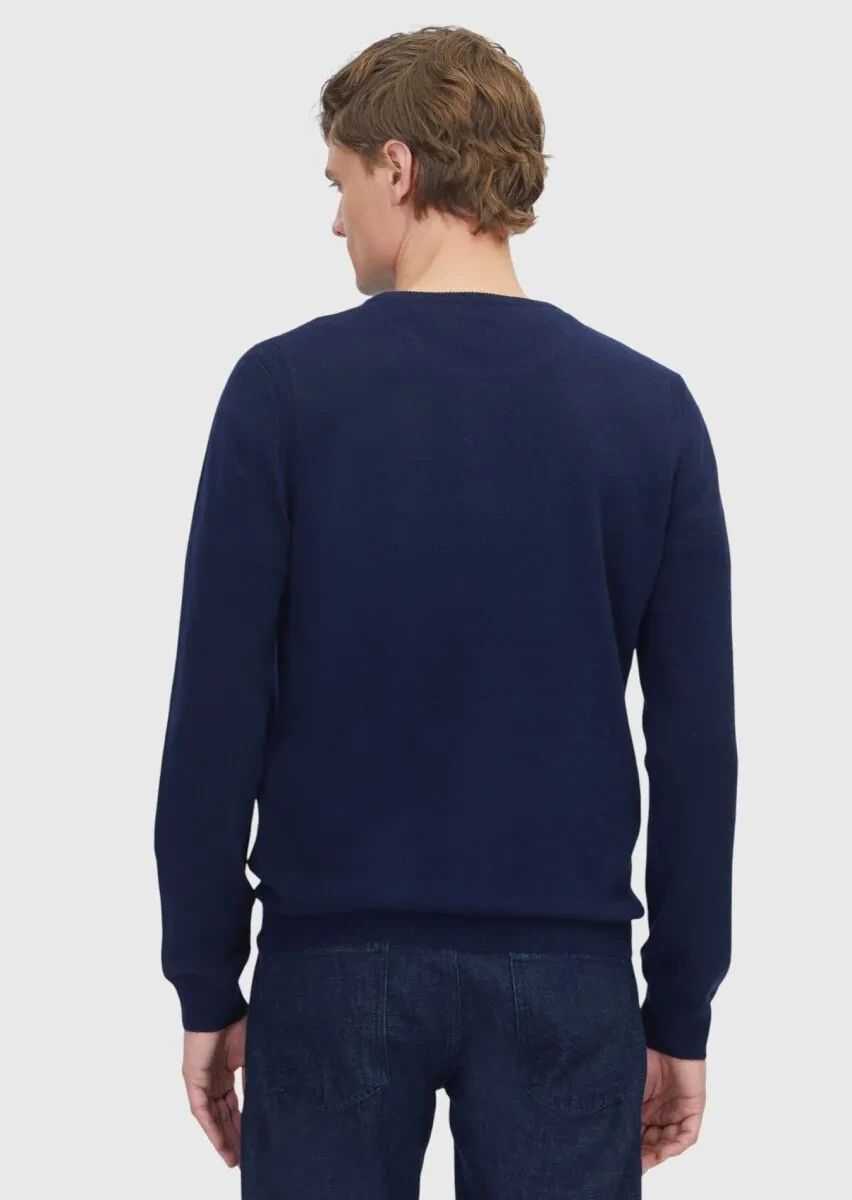 Navy Blue Knitwear Sweatshirt - 6