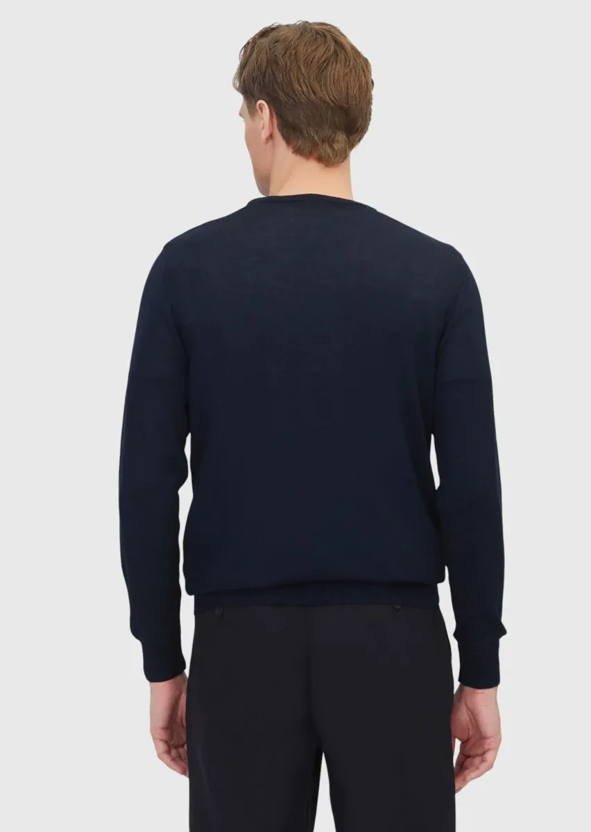 Navy Blue Knitwear Sweatshirt - 5