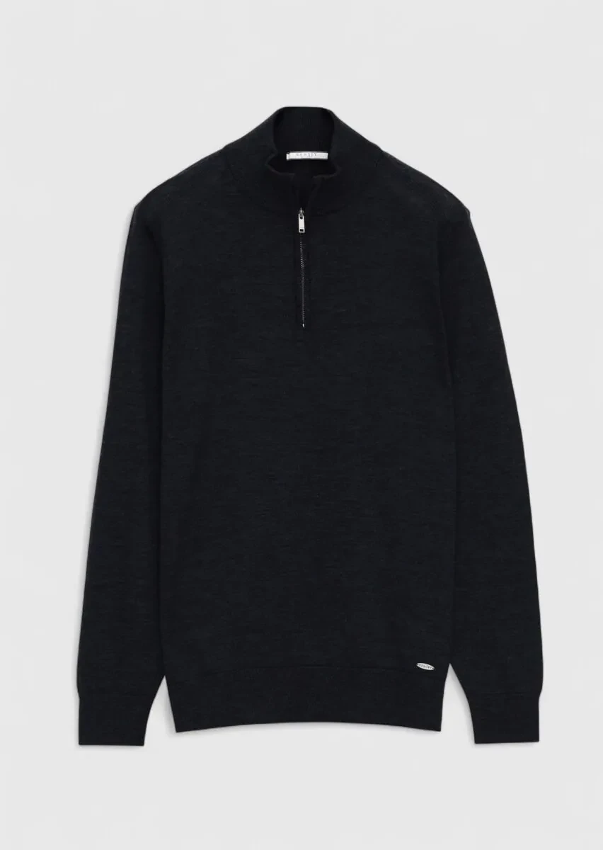 Navy Blue Knitwear Sweatshirt - 7
