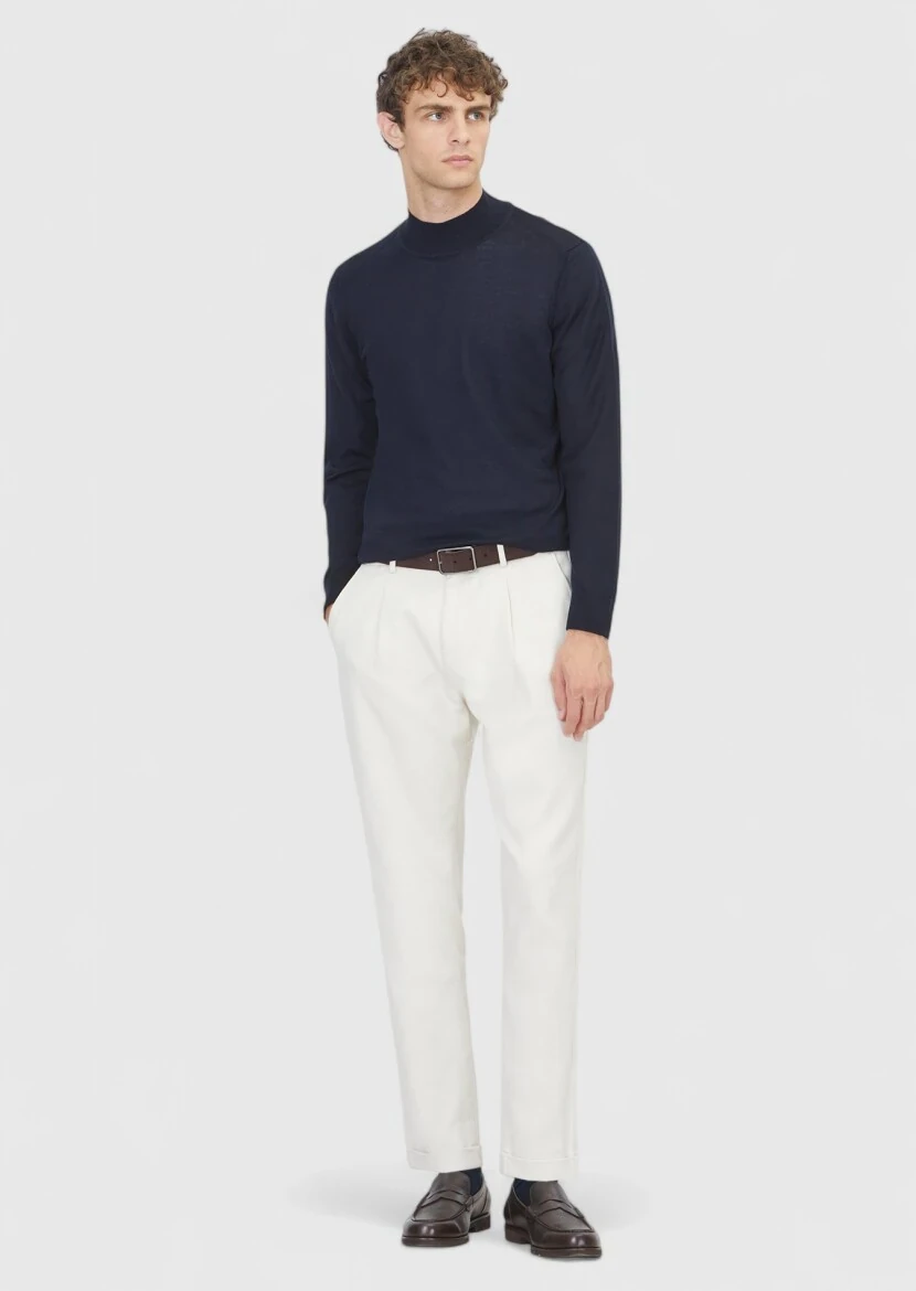 Navy Blue Knitwear Sweatshirt - RAMSEY