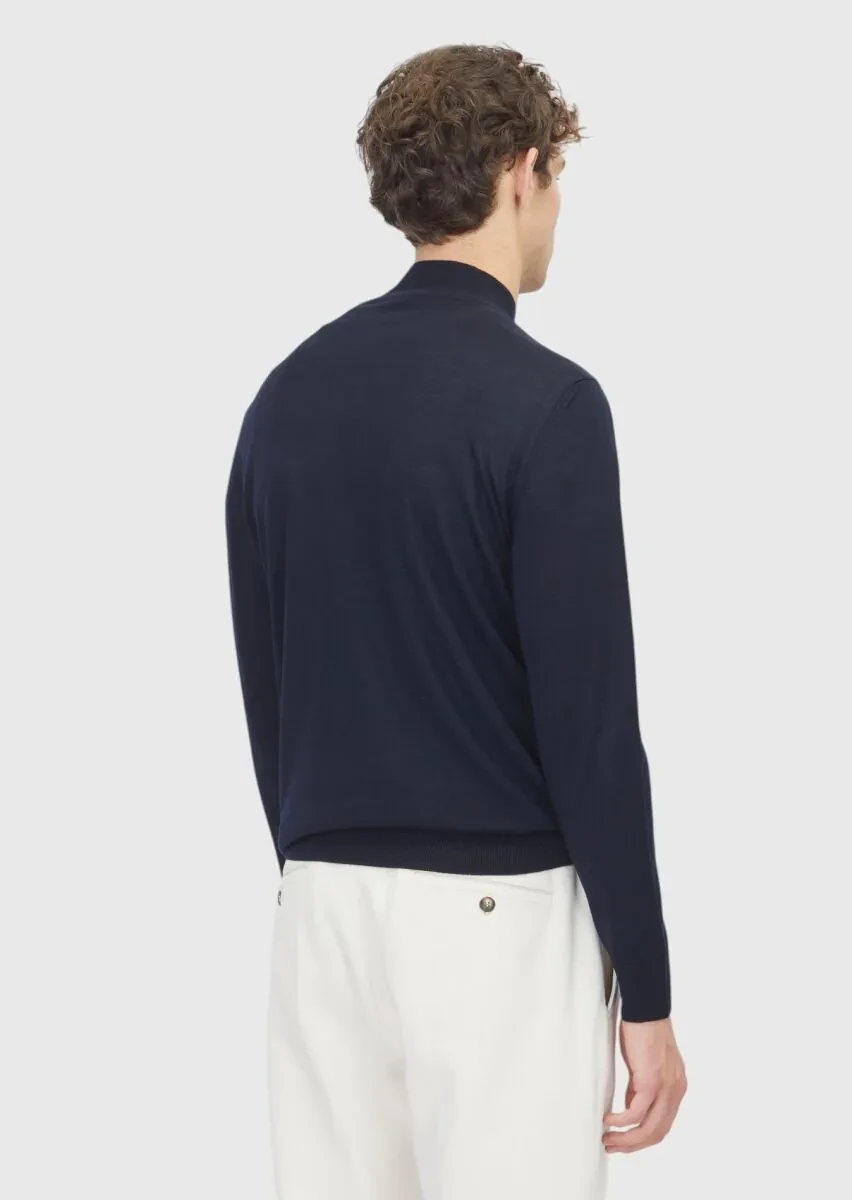 Navy Blue Knitwear Sweatshirt - 5