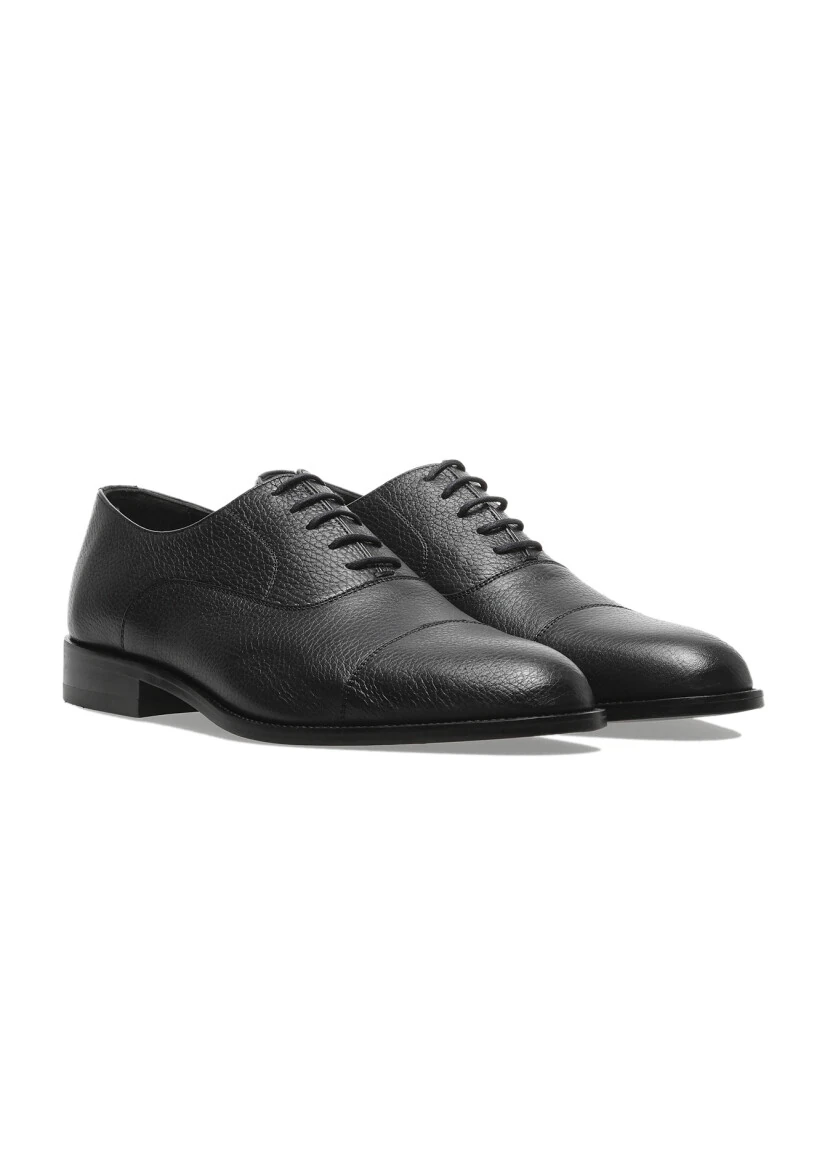 Navy Blue Leather Classical Shoes - 2
