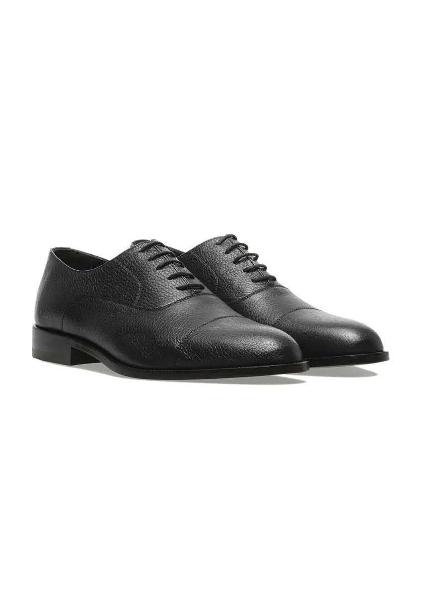 Navy Blue Leather Classical Shoes - 2