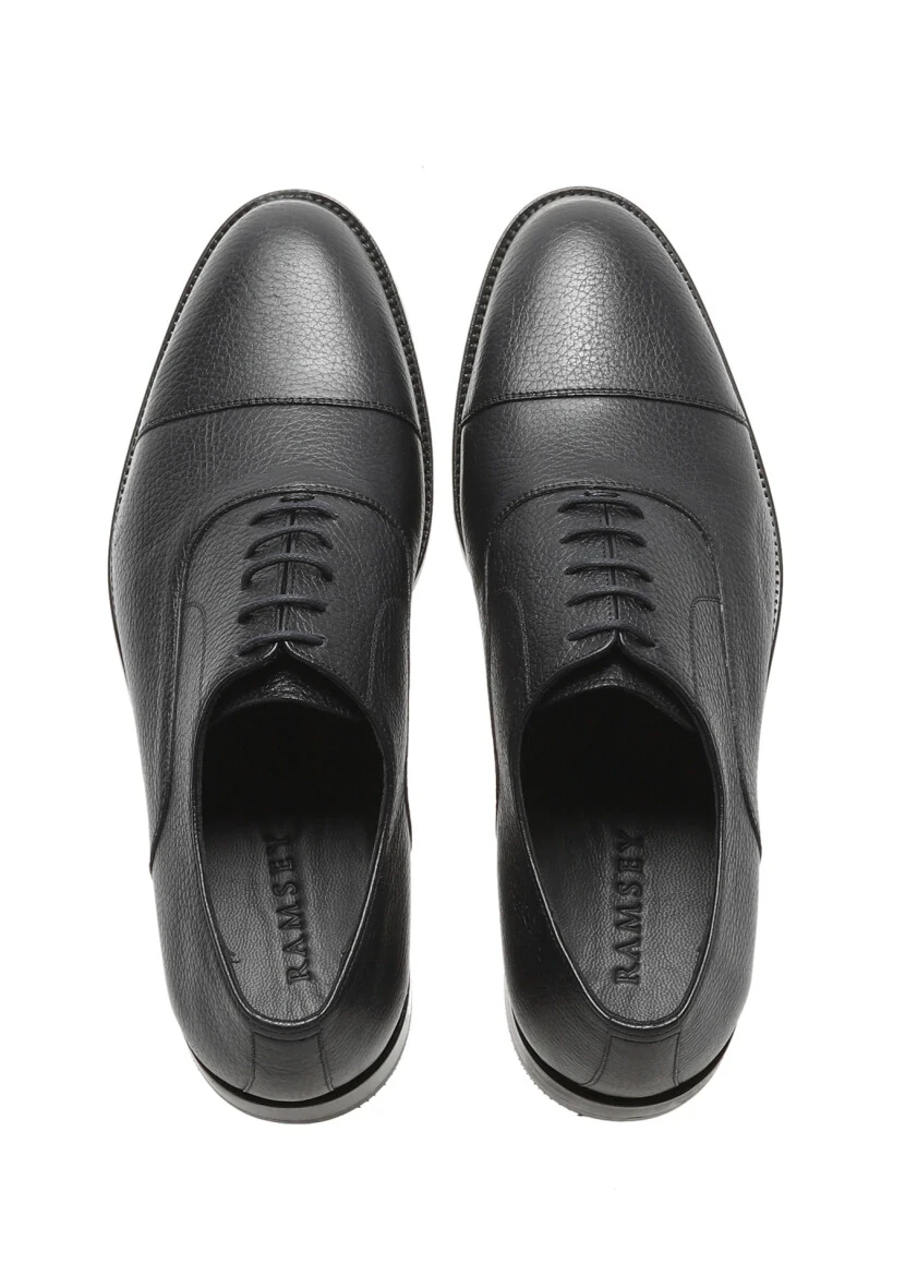 Navy Blue Leather Classical Shoes - 5