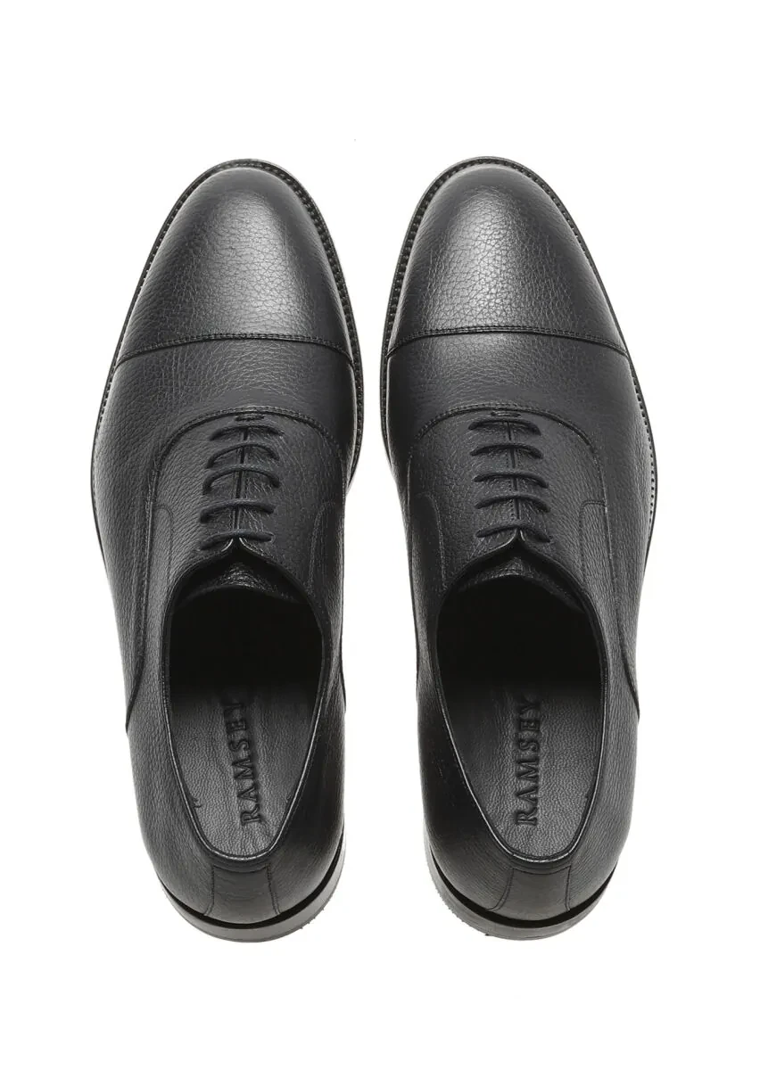 Navy Blue Leather Classical Shoes - 5