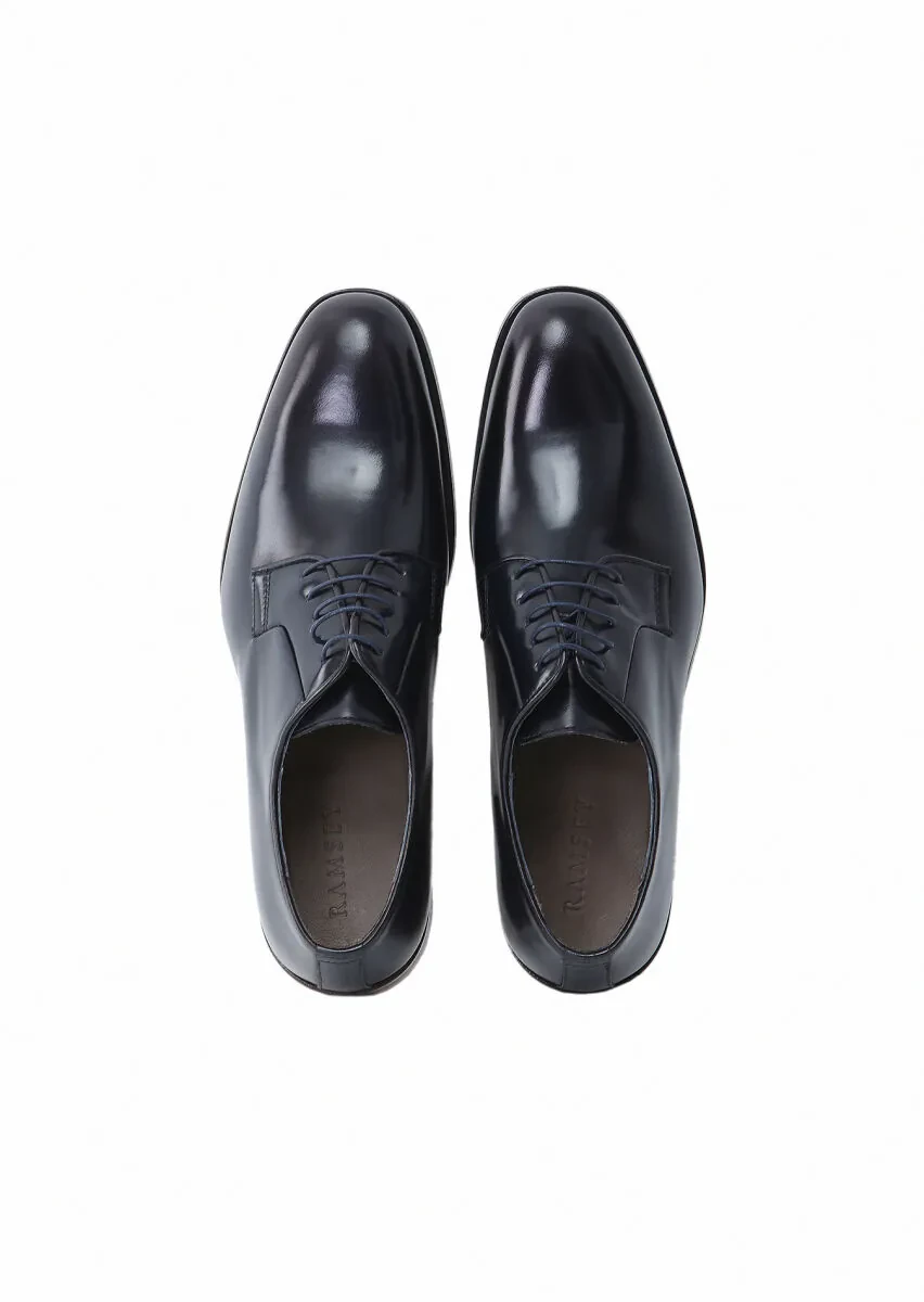 Navy Blue Leather Classical Shoes - 6