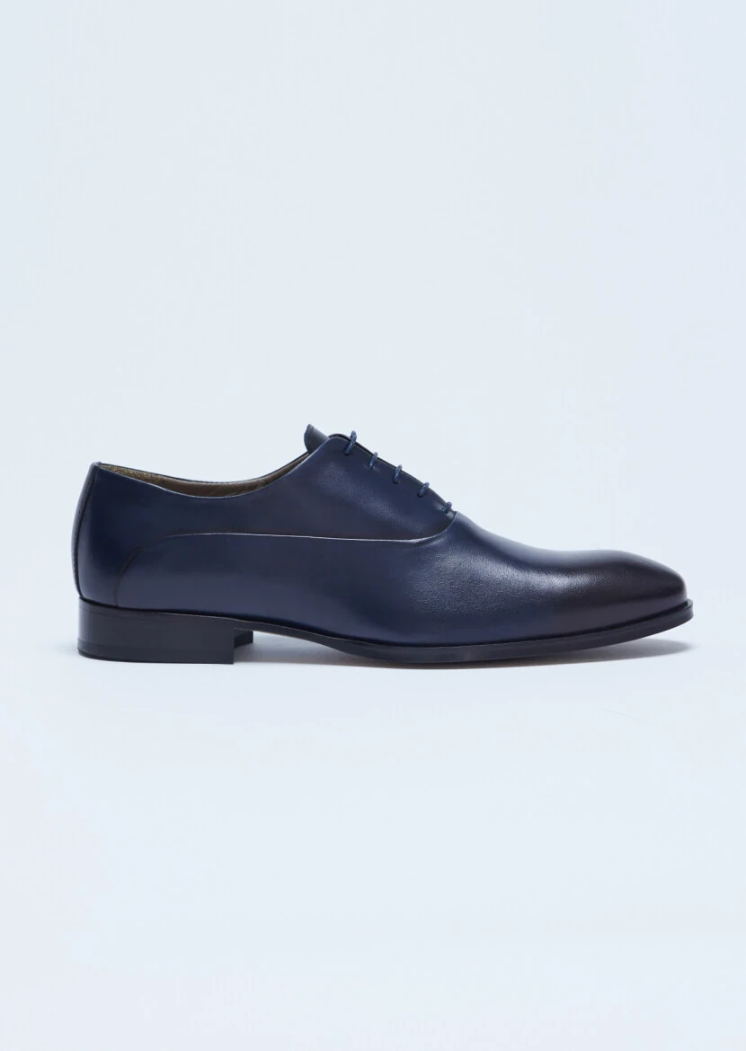 Navy Blue Leather Classical Shoes - RAMSEY