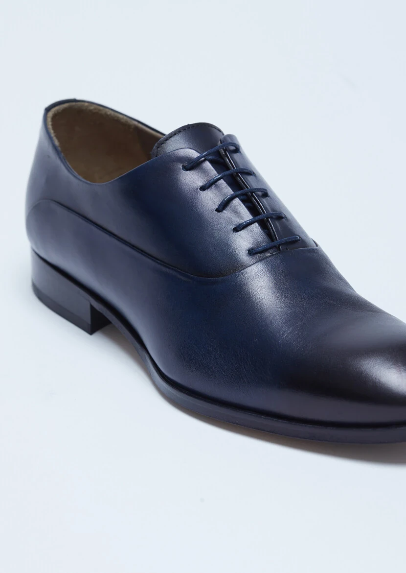 Navy Blue Leather Classical Shoes - RAMSEY