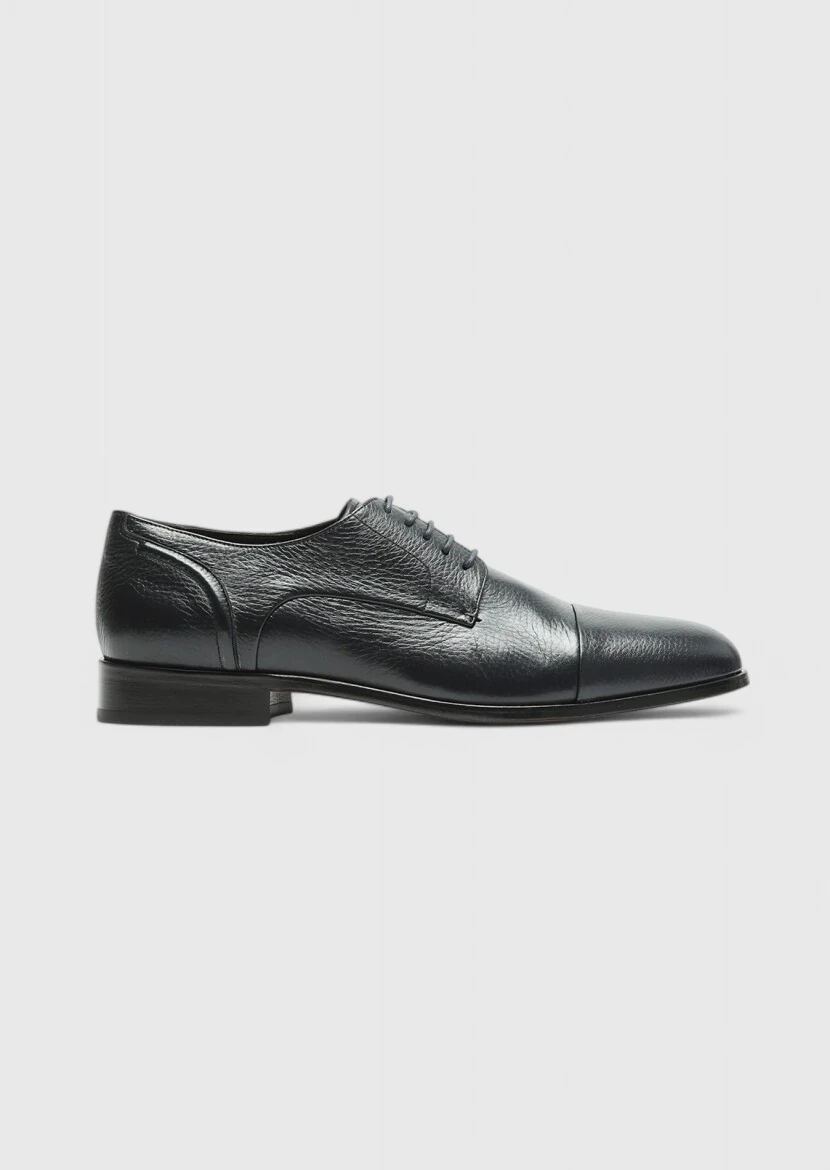Navy Blue Leather Classical Shoes - RAMSEY
