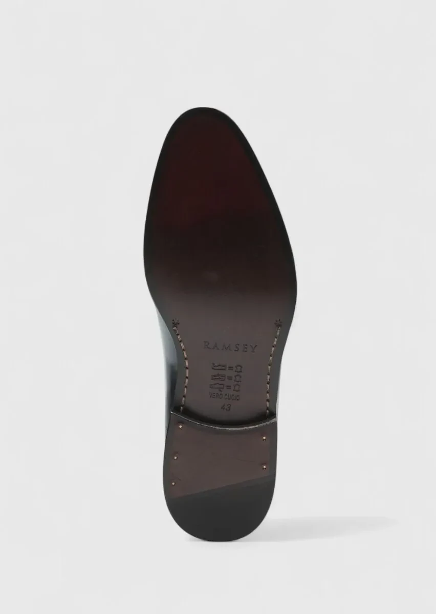 Navy Blue Leather Classical Shoes - 4