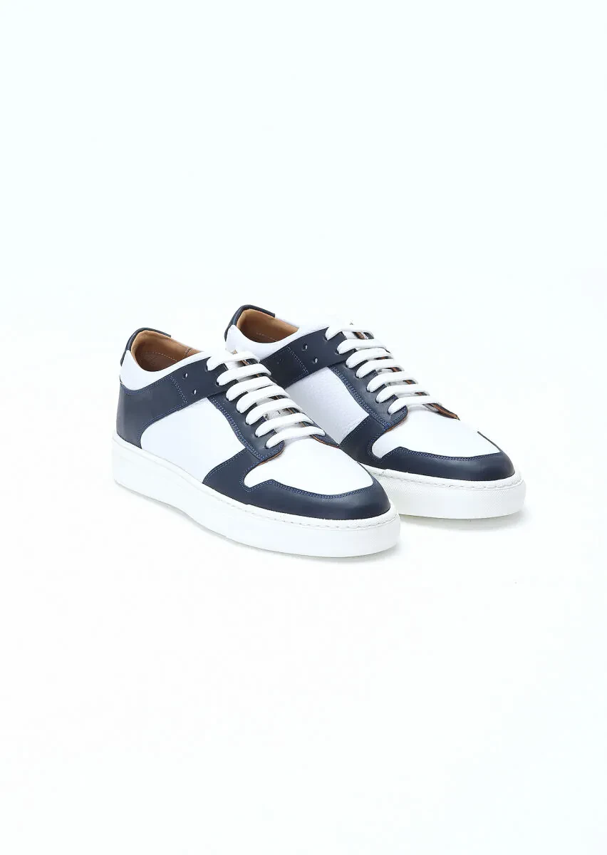 Navy Blue Leather Sneaker - 2