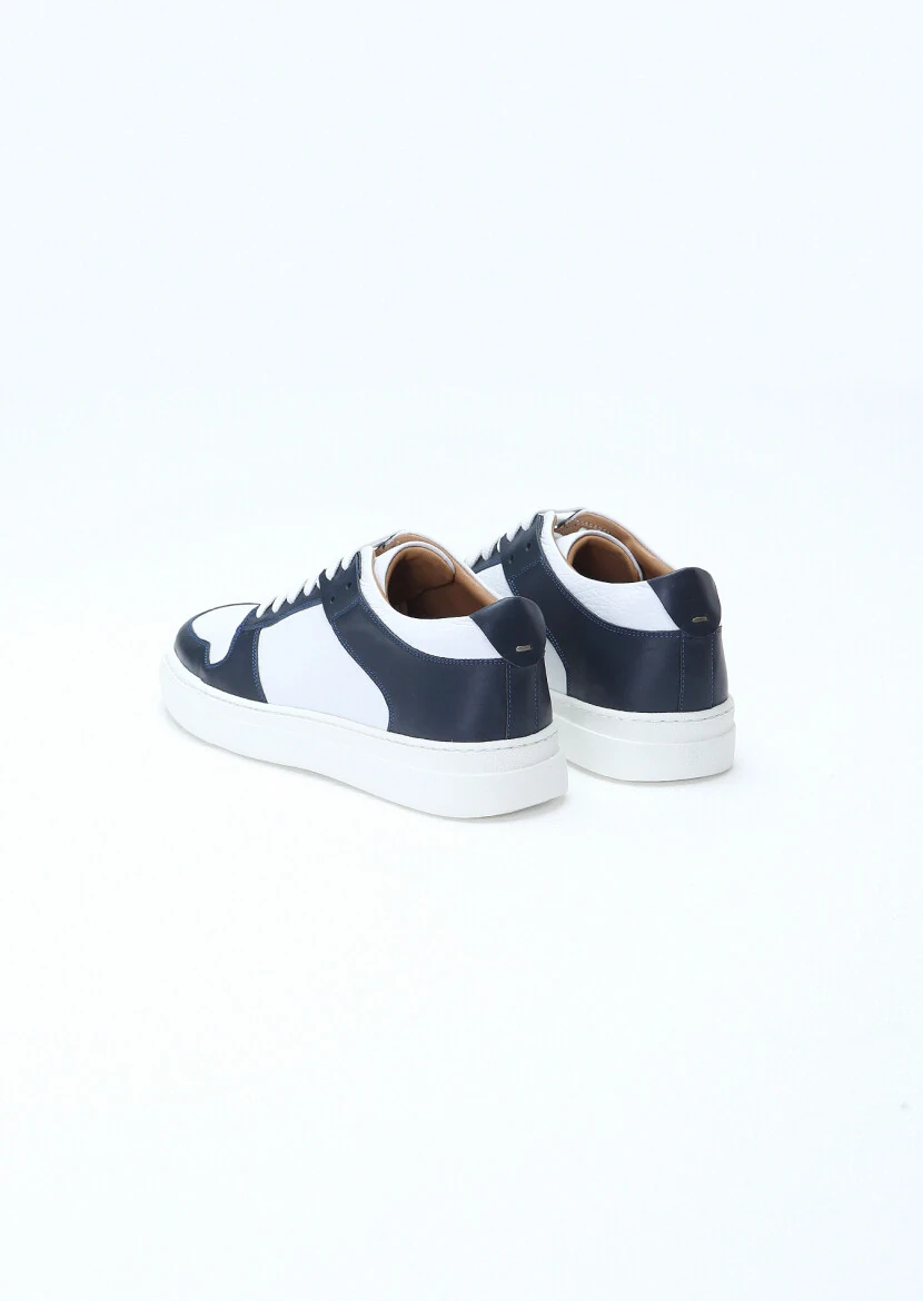 Navy Blue Leather Sneaker - 4