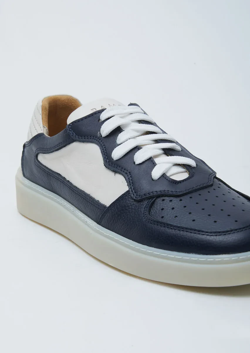 Navy Blue Leather Sneaker - 2