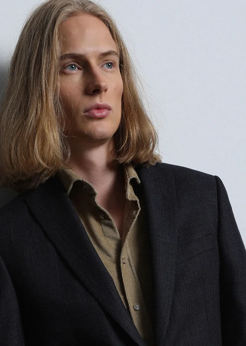 Navy Blue Micro Dynamic Fit Wool Blended Suit - 2