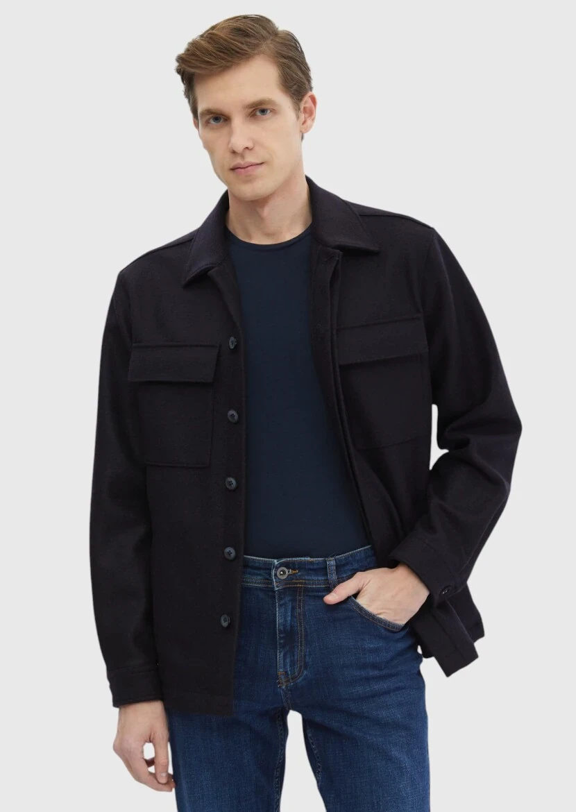 Navy Blue Overshirt - RAMSEY