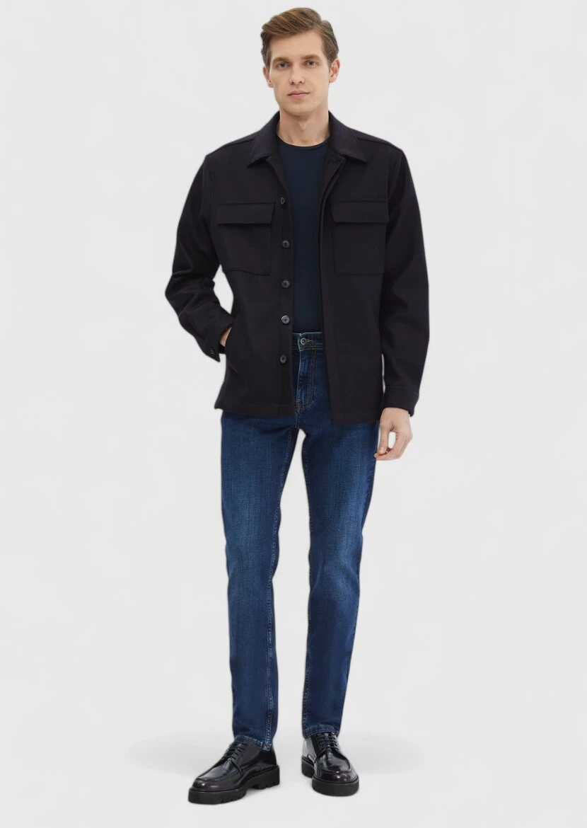 Navy Blue Overshirt - RAMSEY