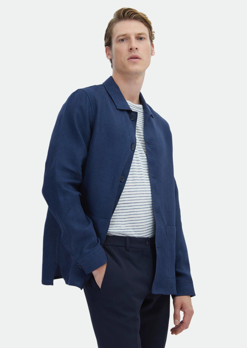 Navy Blue Overshirt - RAMSEY