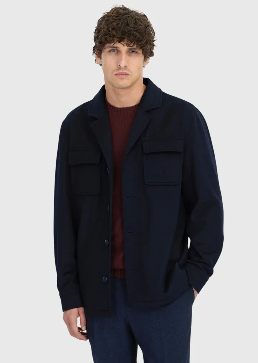 Navy Blue Overshirt - 1
