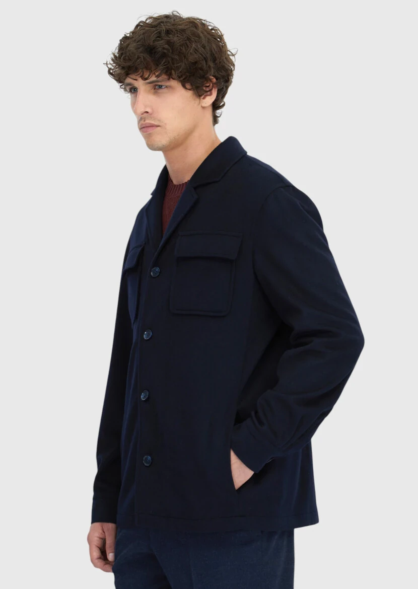 Navy Blue Overshirt - 3