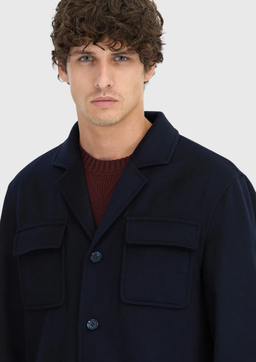 Navy Blue Overshirt - 4