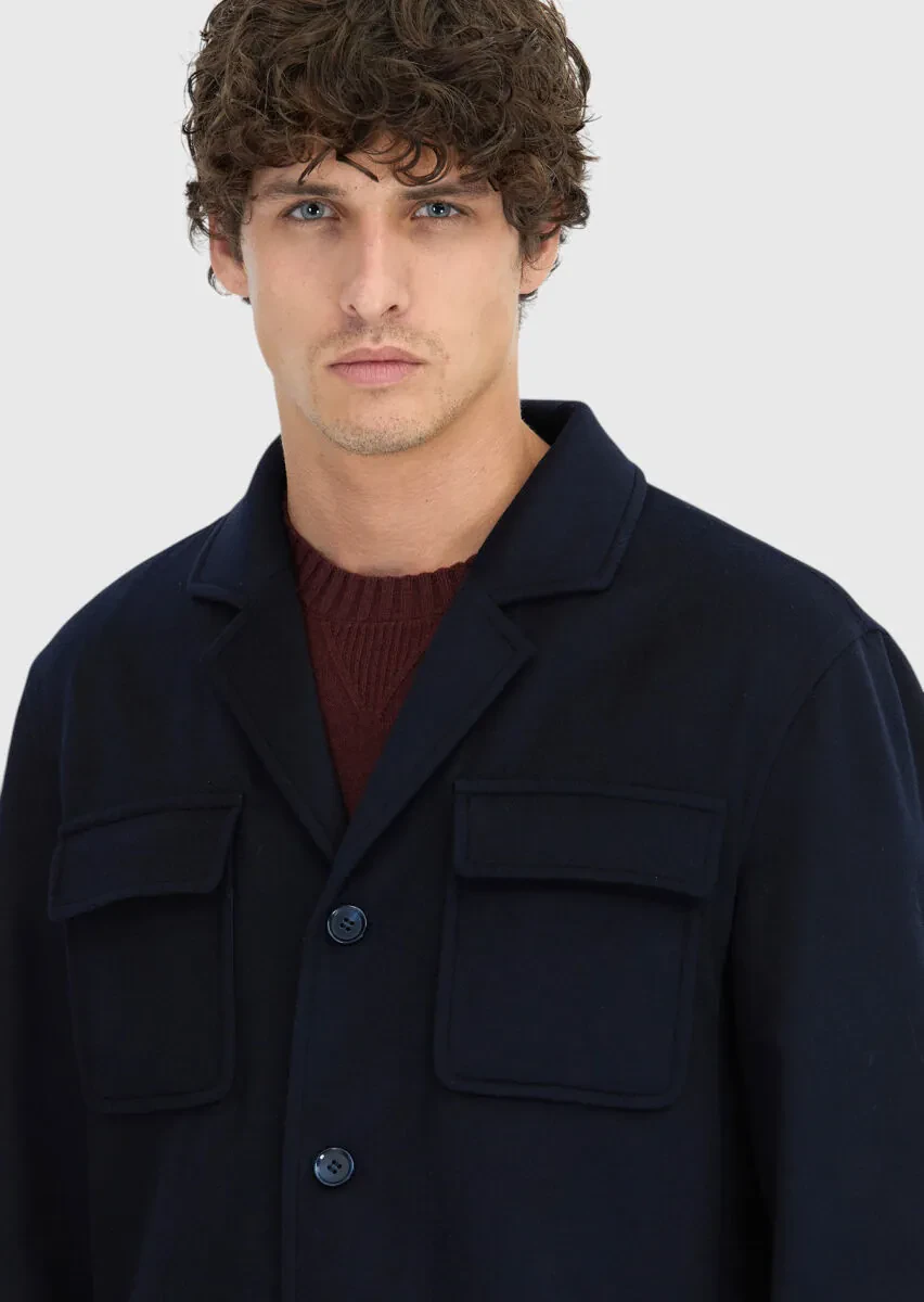 Navy Blue Overshirt - 4