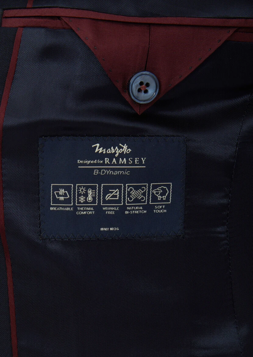 Navy Blue Plain 100% Wool Suit - 5