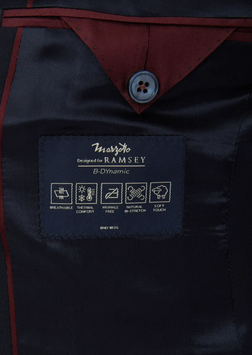 Navy Blue Plain 100% Wool Suit - 5