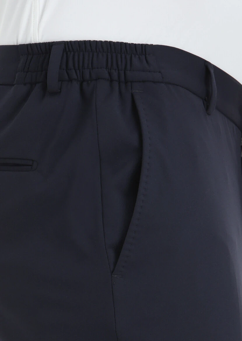 Navy Blue Plain Comfort Fit Suit - 4