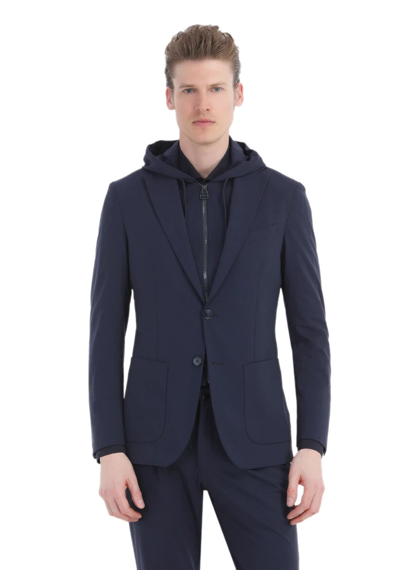 Navy Blue Plain Comfort Fit Suit - RAMSEY