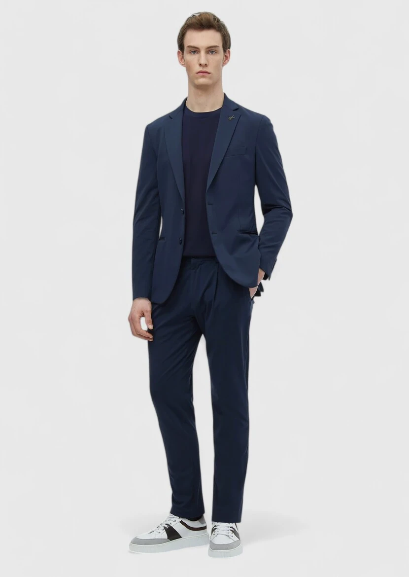 Navy Blue Plain Comfort Fit Suit - RAMSEY