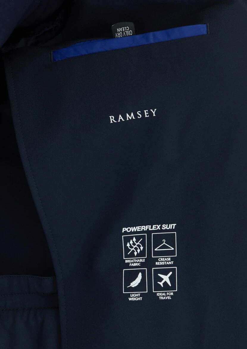 Navy Blue Plain Comfort Fit Suit - 7