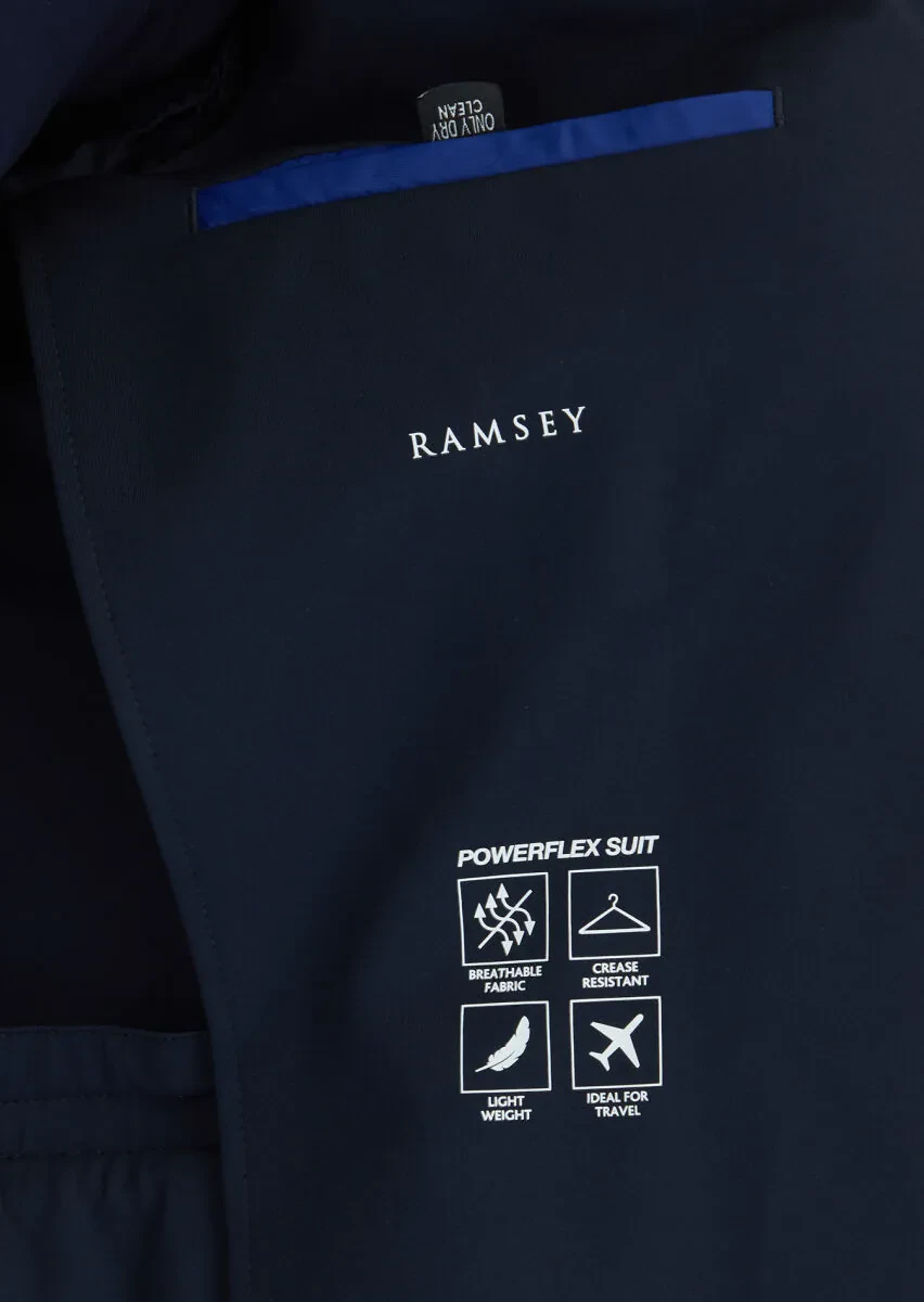 Navy Blue Plain Comfort Fit Suit - 7