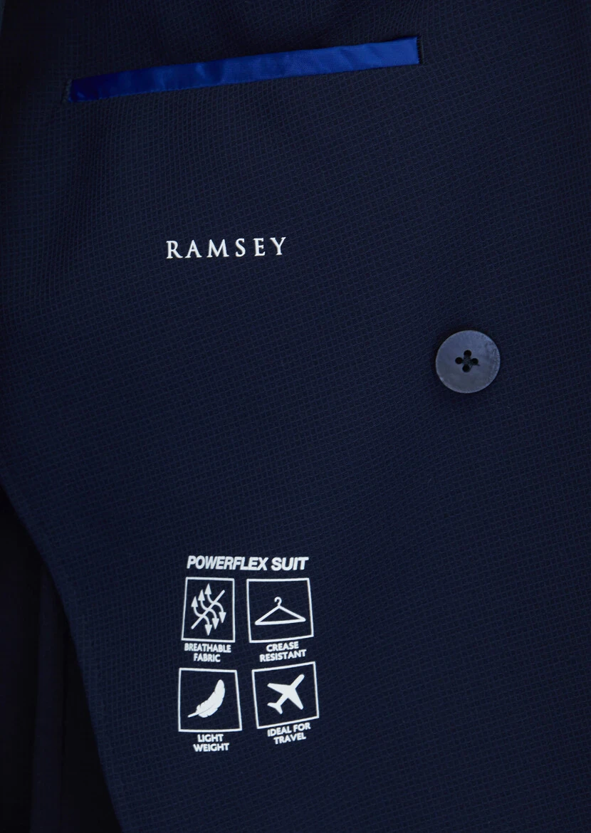 Navy Blue Plain Comfort Fit Suit - 6