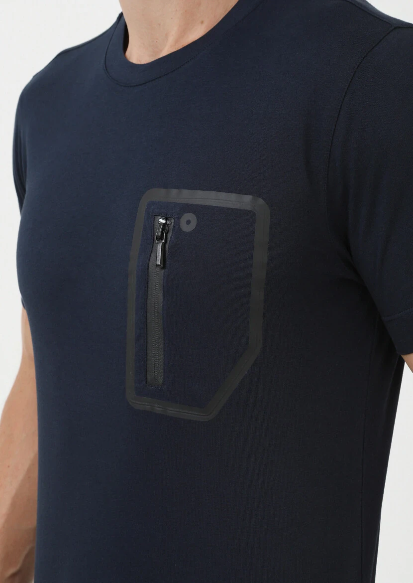 Navy Blue Plain Crew Neck 100% Cotton T-Shirt 