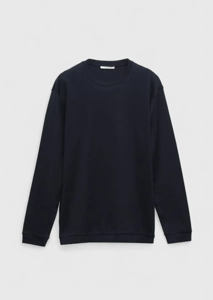 Navy Blue Plain Crew Neck 100% Cotton T-Shirt - 7